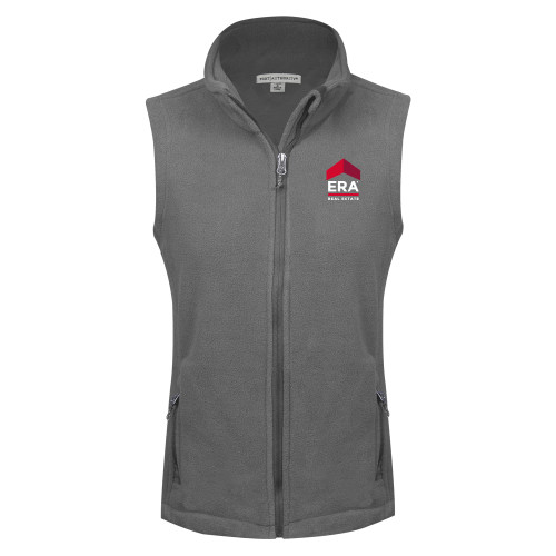 Womens Charcoal Fleece Full Zip Vest-ERA