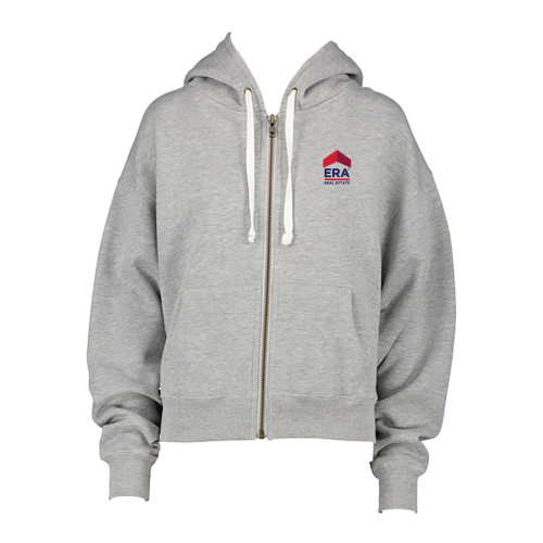 ENZA Womens Grey Boxy Full Zip Hood-ERA