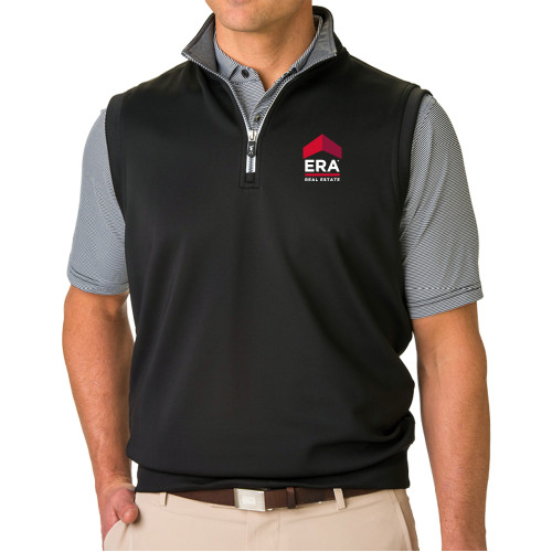 Fairway & Greene Black/Grey Heather Caves 1/4 Zip Vest-ERA