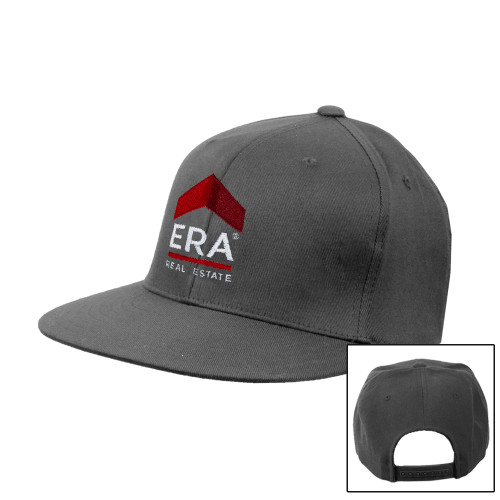 Charcoal Flat Bill Snapback Hat-ERA