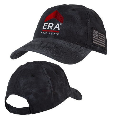 Kryptek Typhon Black Adjustable U.S. Flag Hat-ERA
