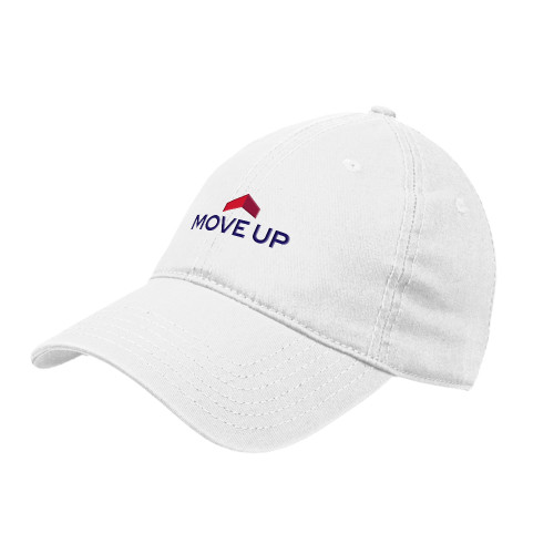White Unstructured Adjustable Low Profile Hat-ERA Move Up