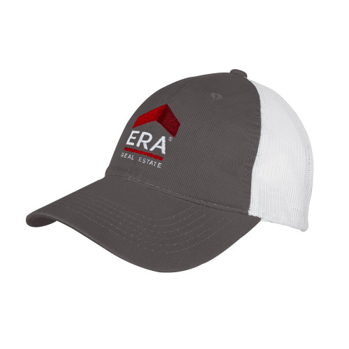 Charcoal/White Mesh Back Unstructured Low Profile Hat-ERA