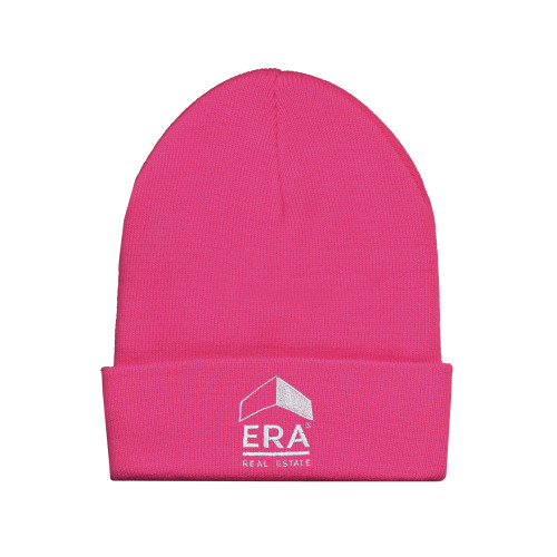Fleece Lined Neon Pink Knit Beanie-ERA