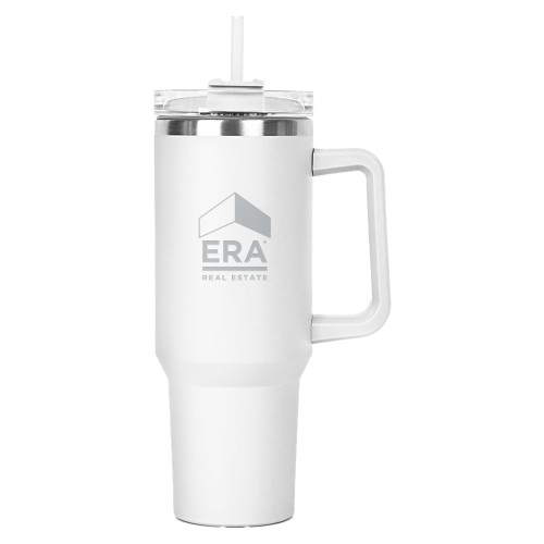 Hippo White Mug & Straw Lid with Twist Closure 40 oz-ERA Engraved