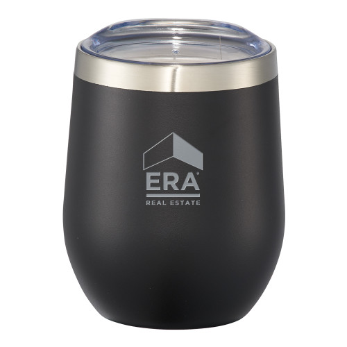 Corzo Vacuum Insulated Black Cup 12oz-ERA Engraved