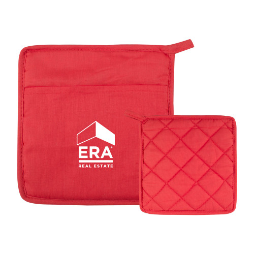 Quilted Canvas Red Pot Holder-ERA