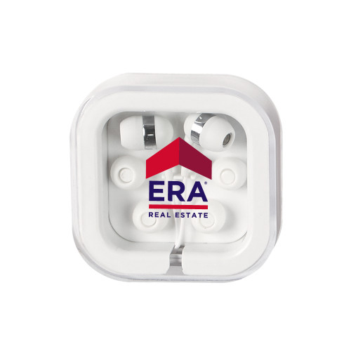 Ear Buds in Clear Square Case-ERA