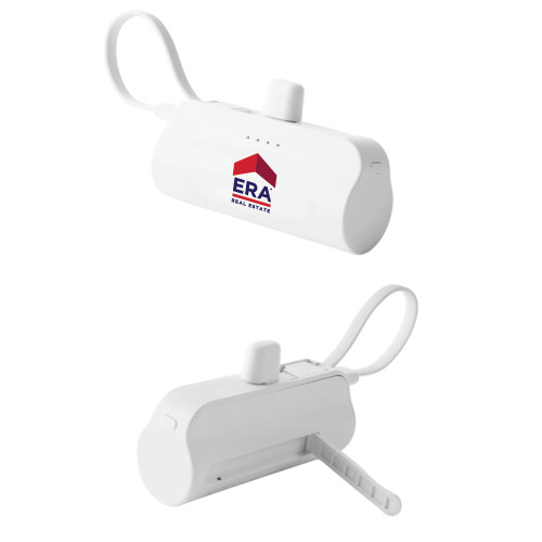 Sidekick White 4500 mAh Power Bank-ERA