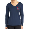 Thumbnail image for  Womens Navy Performance Long Sleeve V Neck Shirt