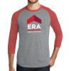 Thumbnail image for  Grey/Red Heather Triblend Baseball Raglan Tee