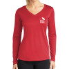Thumbnail image for  Womens Red Performance Long Sleeve V Neck Shirt