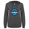 Thumbnail image for  ENZA Womens Dark Heather V Notch Raw Edge Fleece Hoodie