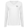 Thumbnail image for  Womens White Long Sleeve V Neck Tee 