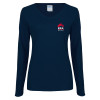 Thumbnail image for  Womens Navy Long Sleeve V Neck Tee