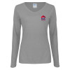 Thumbnail image for  Womens Grey Long Sleeve V Neck Tee 