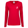 Thumbnail image for  Womens Red Long Sleeve V Neck Tee