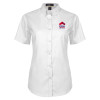 Thumbnail image for  Womens White Twill Button Up Short Sleeve