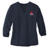 Thumbnail image for  Mercer + Mettle Womens Navy 3/4 Sleeve Crepe Blouse