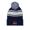 Thumbnail image for  Navy/White Two Tone Knit Pom Beanie w/Cuff