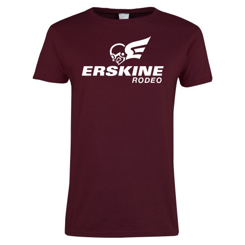  Womens Maroon Short Sleeve Tee - Rodeo
