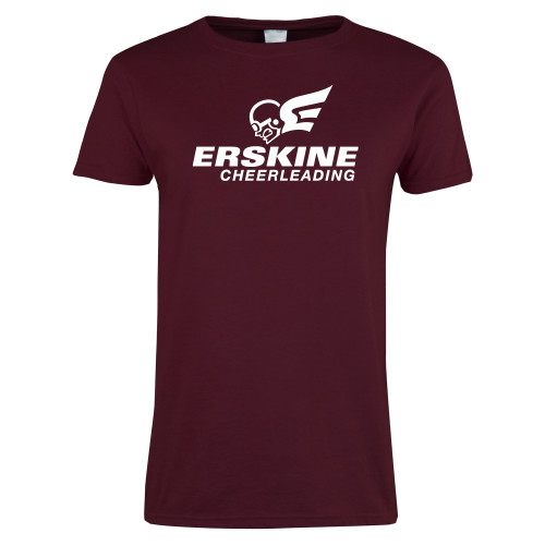  Womens Maroon Short Sleeve Tee - Cheerleading