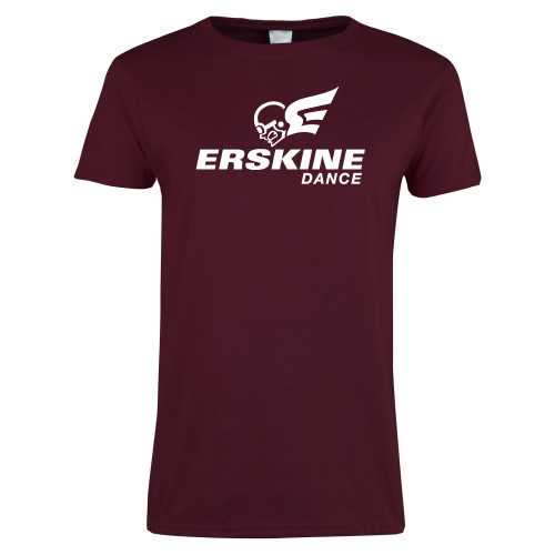  Womens Maroon Short Sleeve Tee - Dance