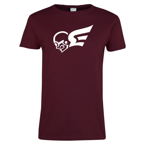  Womens Maroon Short Sleeve Tee - Flying Fleet Mascot
