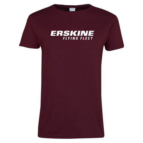  Womens Maroon Short Sleeve Tee - Erskine College