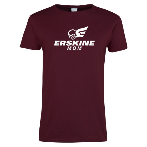  Womens Maroon Short Sleeve Tee - Mom