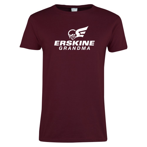  Womens Maroon Short Sleeve Tee - Grandma