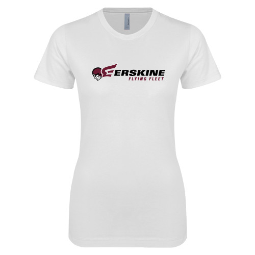  Next Level Womens White Boyfriend Tee - Erskine Flying Fleet Horizontal