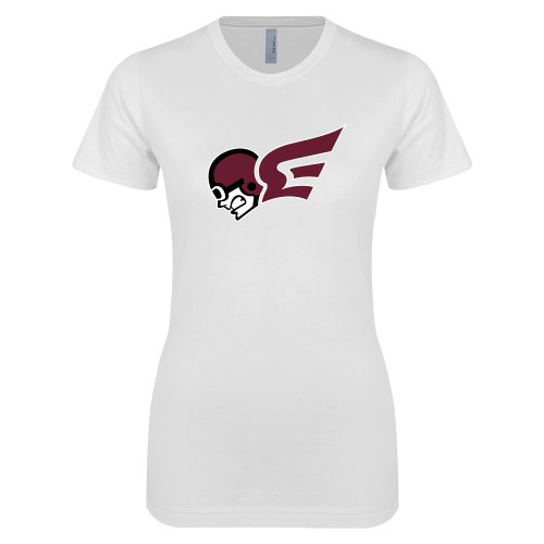  Next Level Womens White Boyfriend Tee - Flying Fleet Mascot