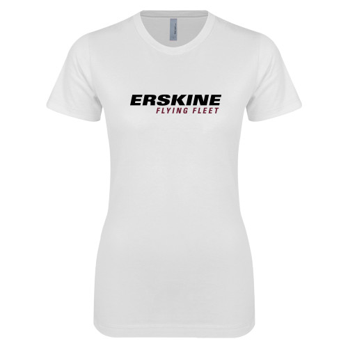  Next Level Womens White Boyfriend Tee - Erskine College