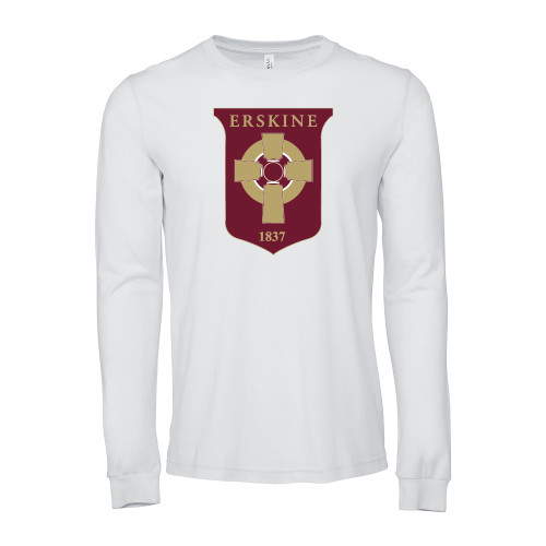  Bella + Canvas White Jersey Cotton Long Sleeve T Shirt - Erskine Seminar Shield