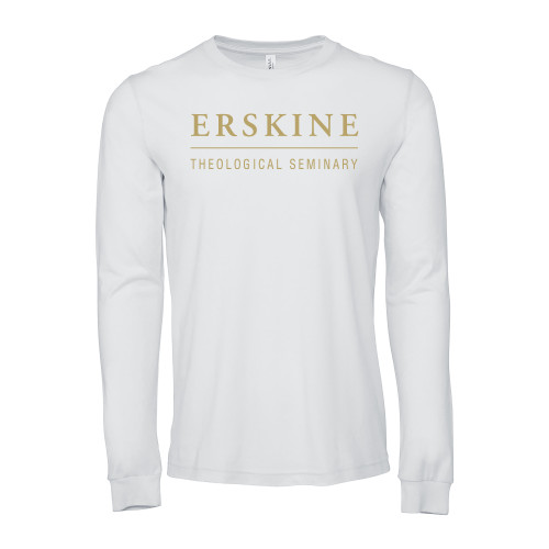  Bella + Canvas White Jersey Cotton Long Sleeve T Shirt - Erskine Theological Seminary