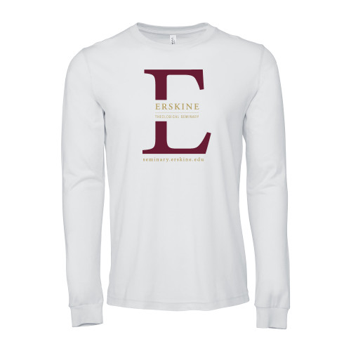  Bella + Canvas White Jersey Cotton Long Sleeve T Shirt - Erskine Theological Seminary E