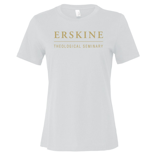  Bella + Canvas Womens White Relaxed Cotton T Shirt - Erskine Theological Seminary