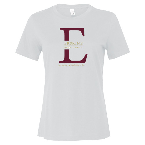  Bella + Canvas Womens White Relaxed Cotton T Shirt - Erskine Theological Seminary E