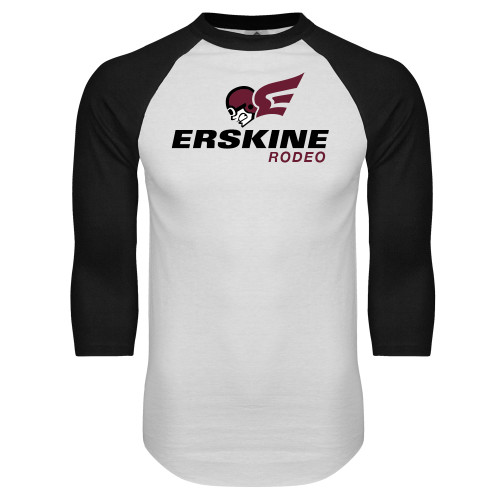  White/Black Raglan Baseball T Shirt - Rodeo