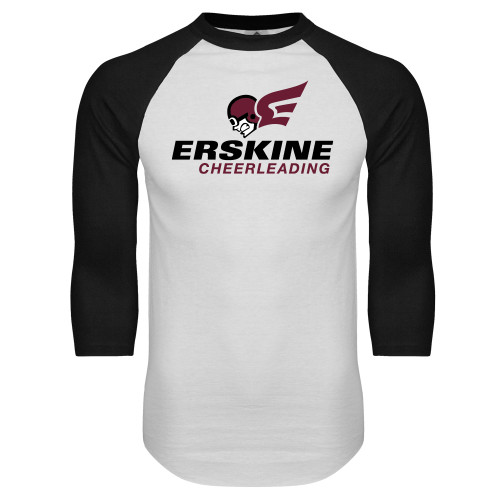  White/Black Raglan Baseball T Shirt - Cheerleading
