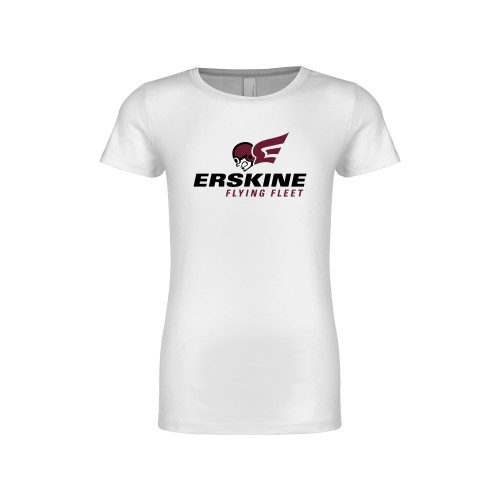  Next Level Girls White Fashion Fit T Shirt - Erskine Flying Fleet Stacked