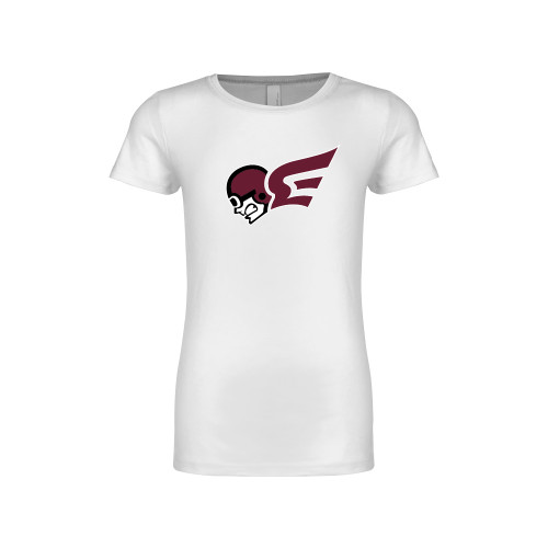  Next Level Girls White Fashion Fit T Shirt - Flying Fleet Mascot
