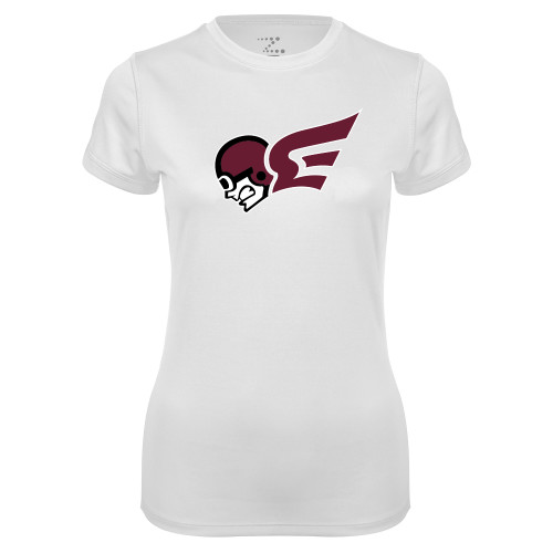  Womens White Performance Tee - Flying Fleet Mascot