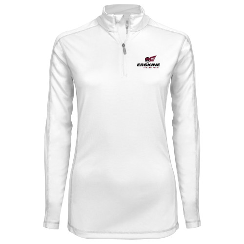  Syntrel Womens White Interlock 1/4 Zip - Erskine Flying Fleet Stacked