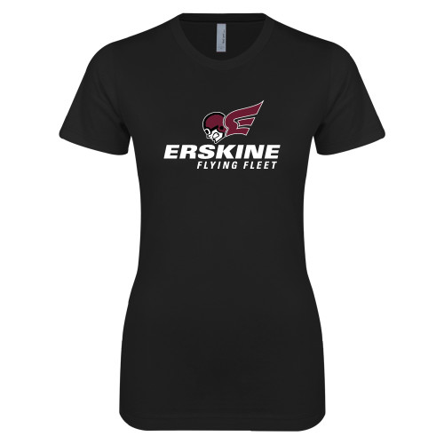  Next Level Womens Black Boyfriend Tee - Erskine Flying Fleet Stacked