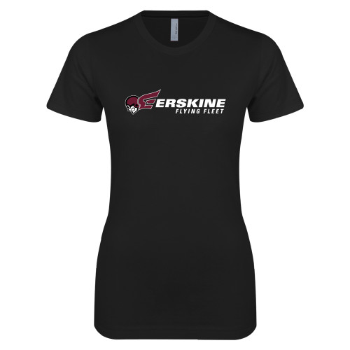  Next Level Womens Black Boyfriend Tee - Erskine Flying Fleet Horizontal