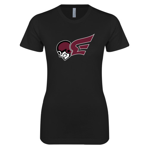  Next Level Womens Black Boyfriend Tee - Flying Fleet Mascot