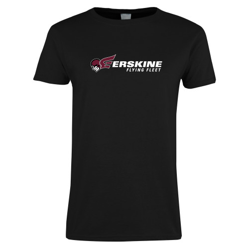  Womens Black Short Sleeve Tee - Erskine Flying Fleet Horizontal