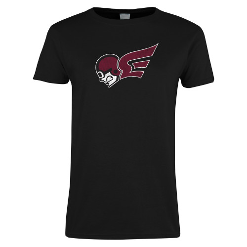  Womens Black Short Sleeve Tee - Mascot Distressed